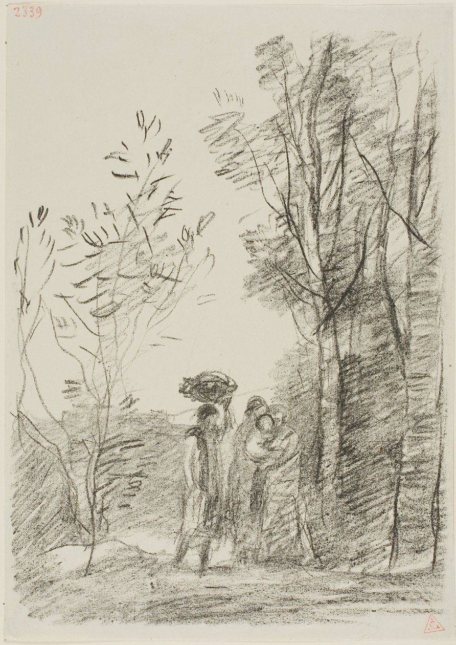 Möte i skogen av Jean Baptiste Camille Corot