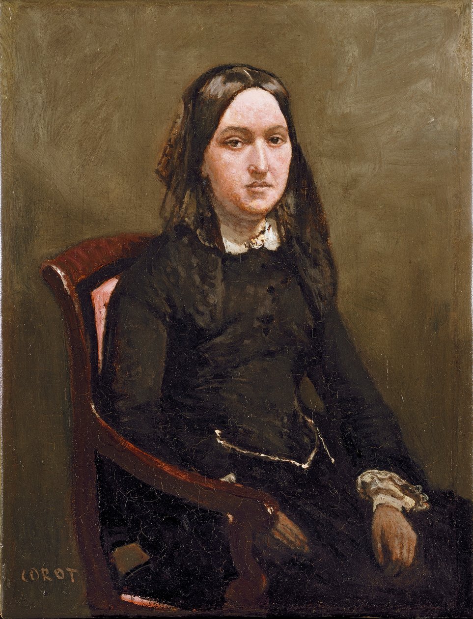 Mrs Bison, 1852 av Jean Baptiste Camille Corot
