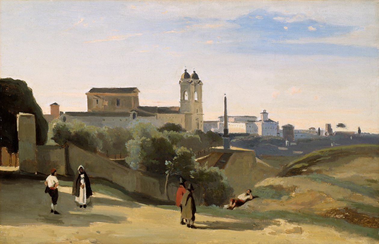 Monte Pincio, Rom av Jean Baptiste Camille Corot