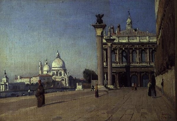 Morgon i Venedig av Jean Baptiste Camille Corot