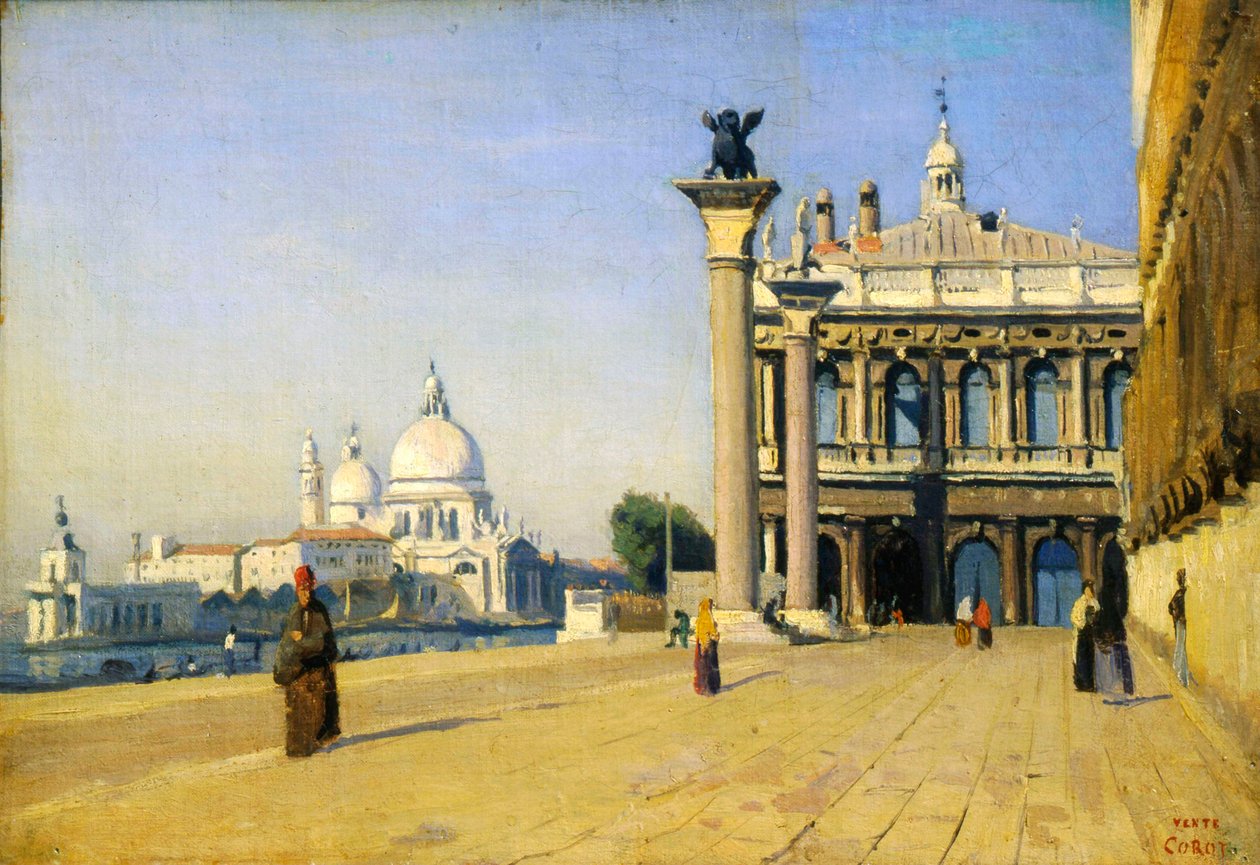 Morgon i Venedig, 1834. av Jean Baptiste Camille Corot
