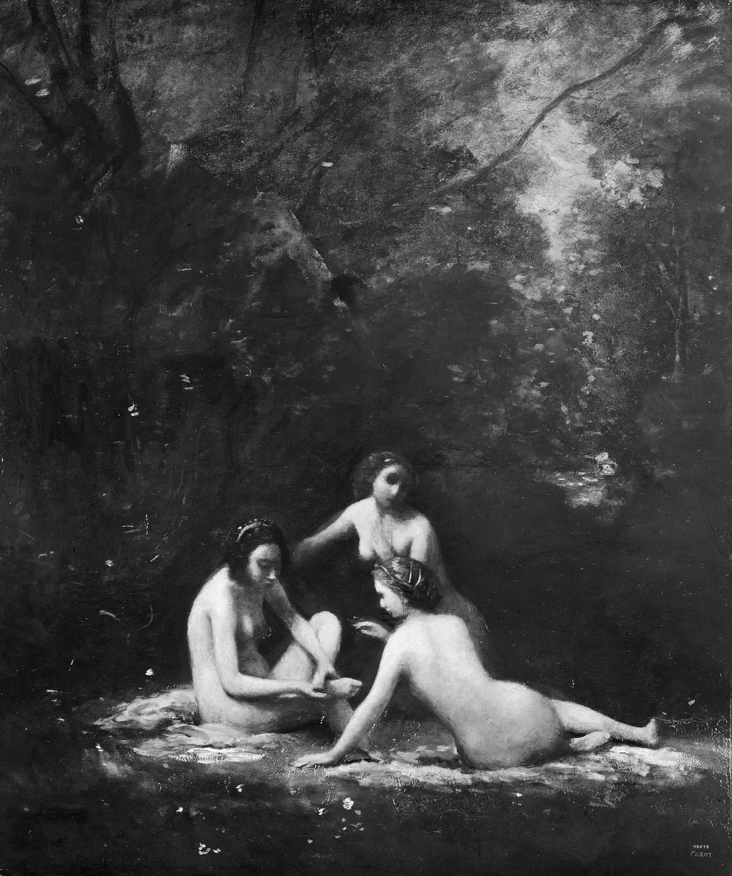 Nymfer som lämnar badet, 1843. av Jean Baptiste Camille Corot