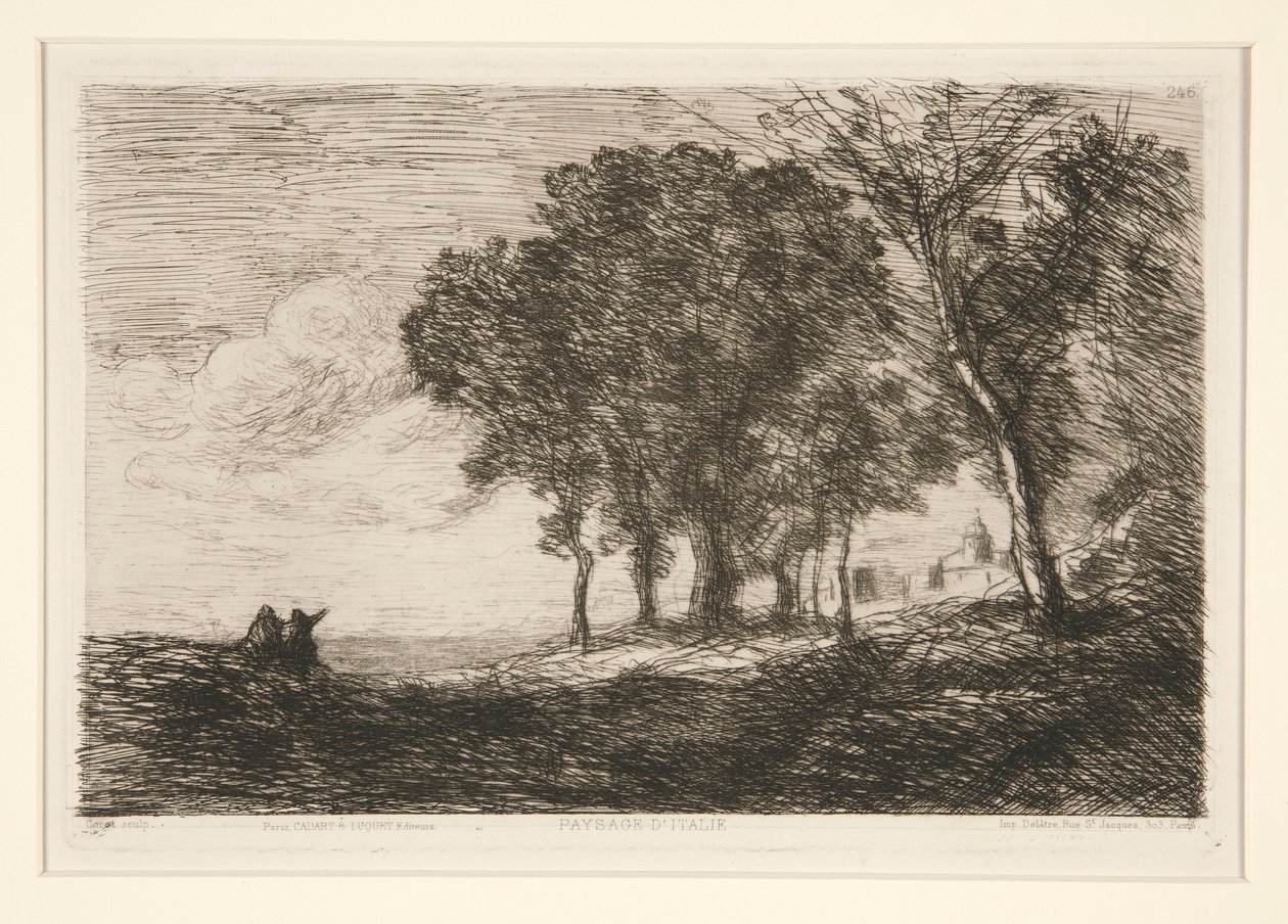 Landskap av av Jean Baptiste Camille Corot
