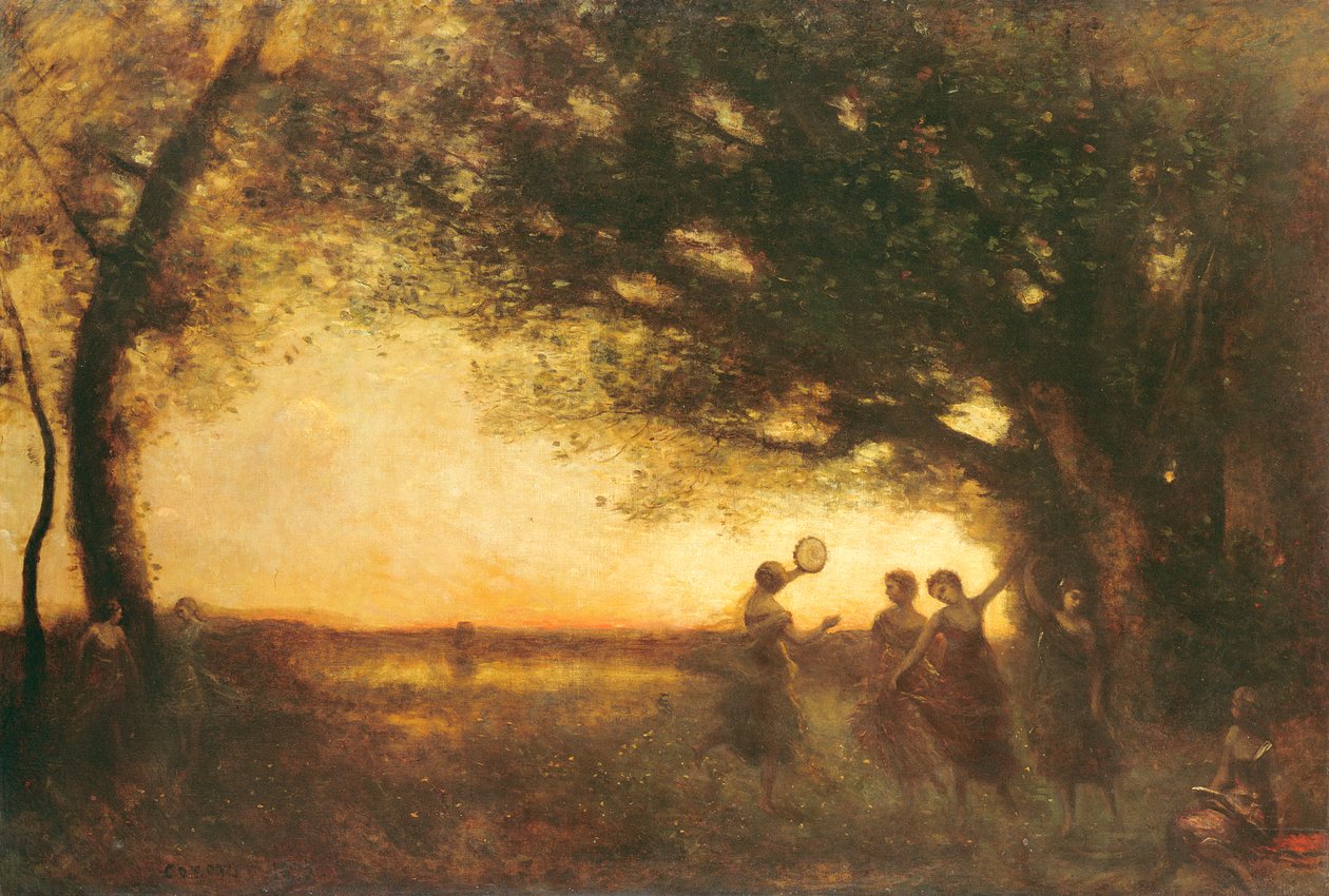 Kvällens nöjen, 1875 av Jean Baptiste Camille Corot