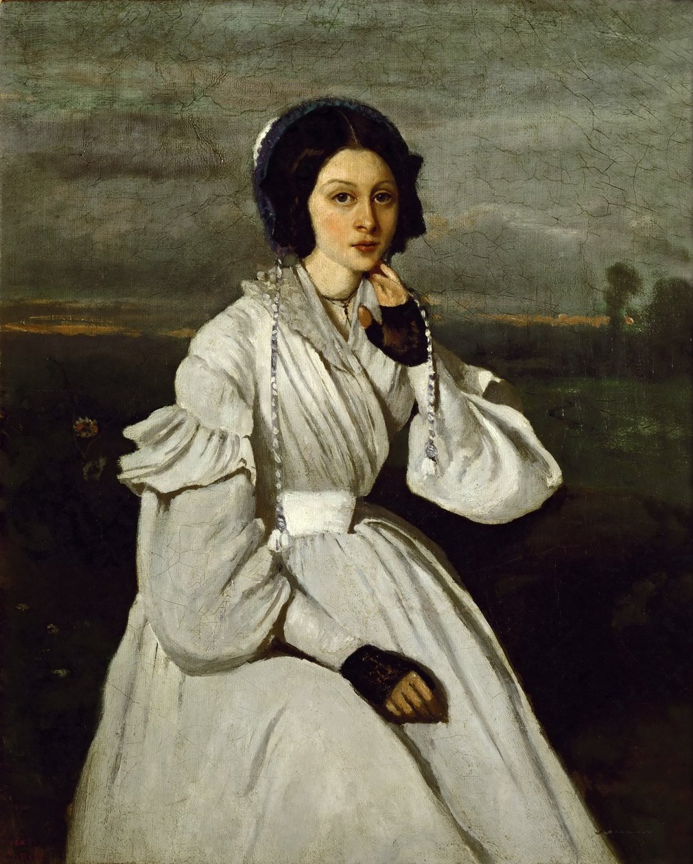 Porträtt av Claire Sennegon av Jean Baptiste Camille Corot