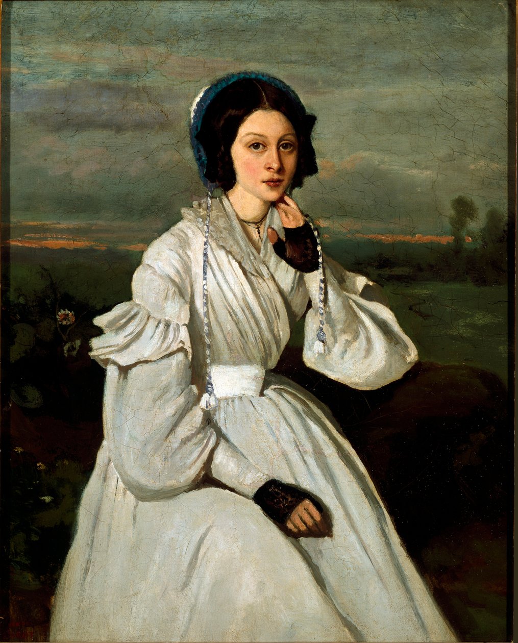 Porträtt av Louise Claire Sennegon, framtida Madame Charmois. Målning av Jean Baptiste Camille Corot (1796-1875) av Jean Baptiste Camille Corot