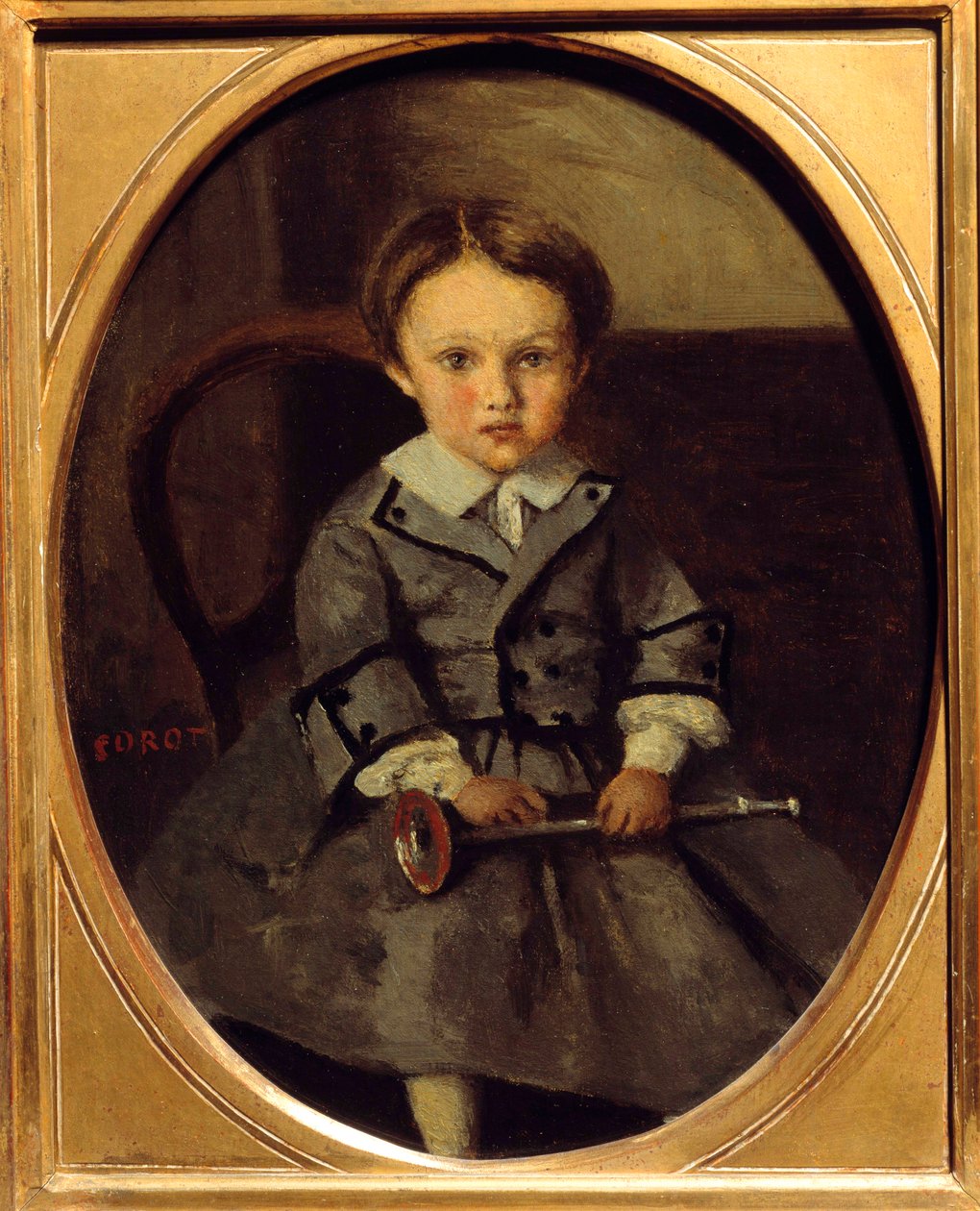 Porträtt av Maurice Robert (1853-1925), son till Francois Robert, vän till Corot Målning av Camille Corot (1796-1875) 1857 Sön. 0,29x0,23 m av Jean Baptiste Camille Corot