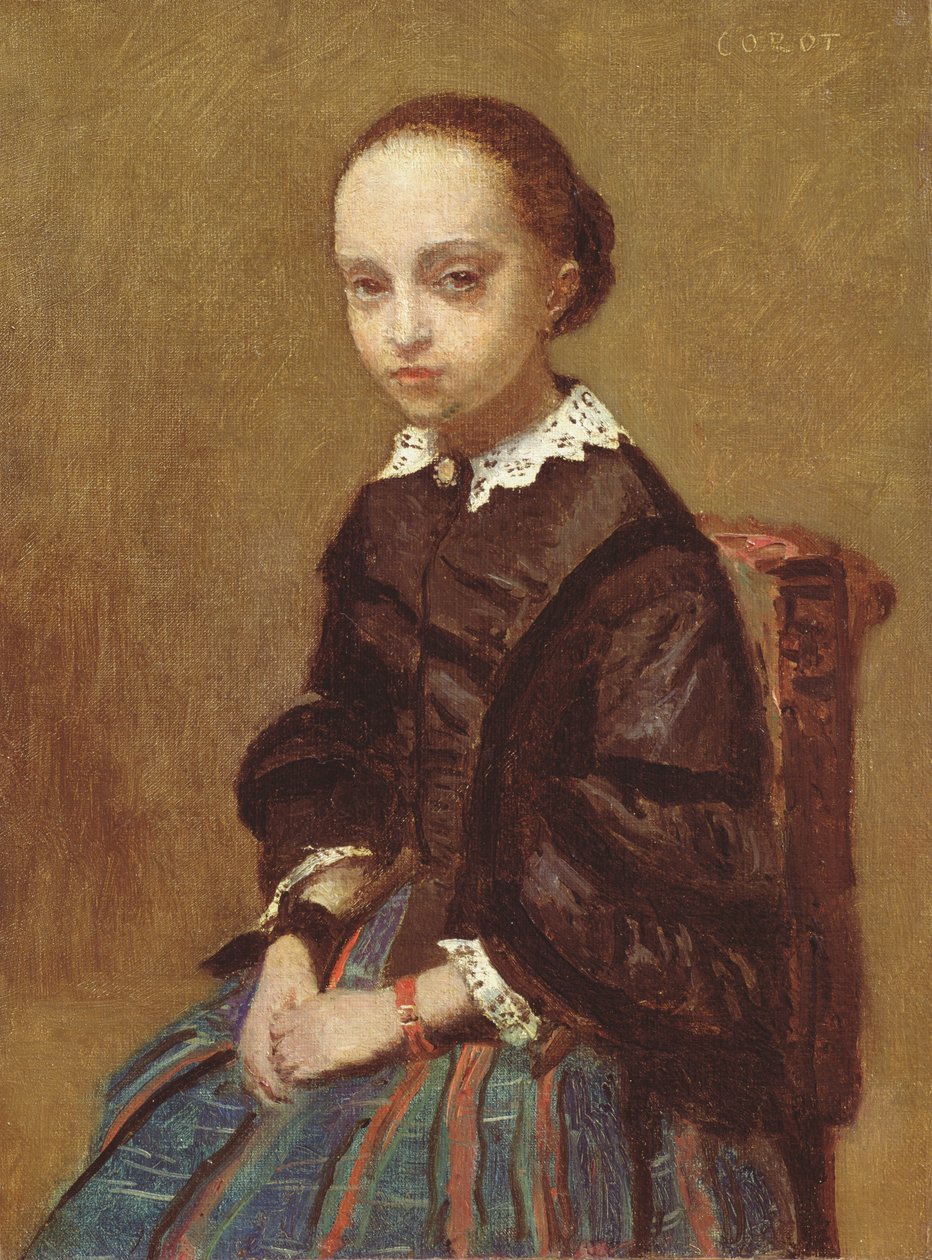 Porträtt av en flicka, 1857-58 av Jean Baptiste Camille Corot
