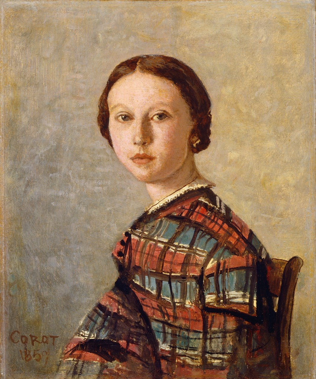 Porträtt av en ung flicka av Jean Baptiste Camille Corot