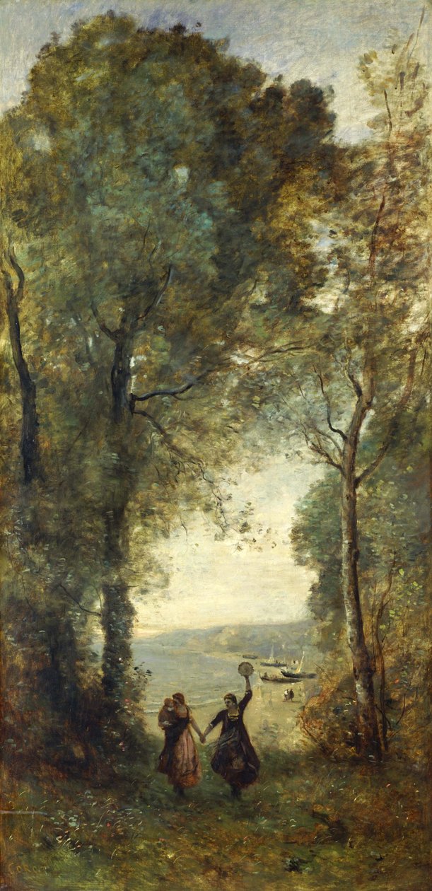 Minnen från stranden i Neapel av Jean Baptiste Camille Corot