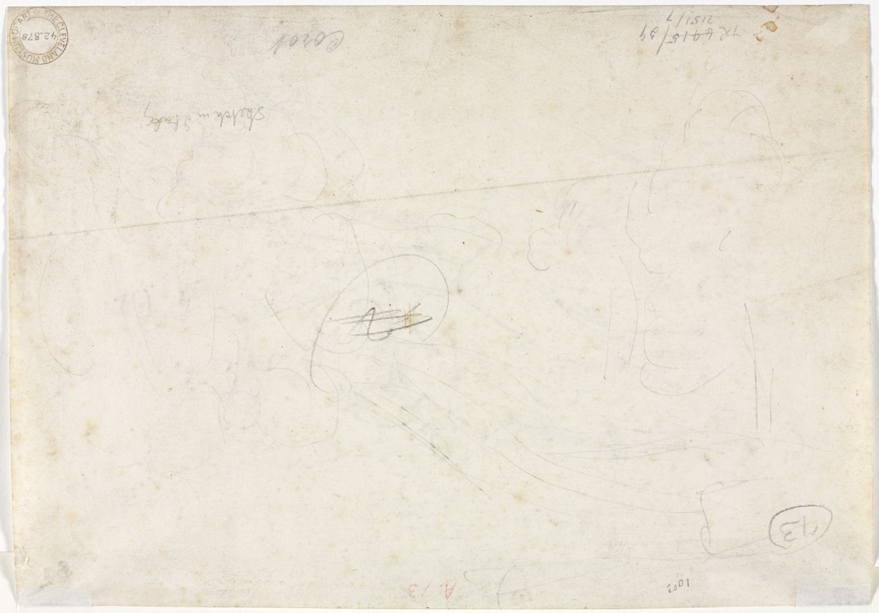 Skiss för ett landskap (verso) av Jean Baptiste Camille Corot