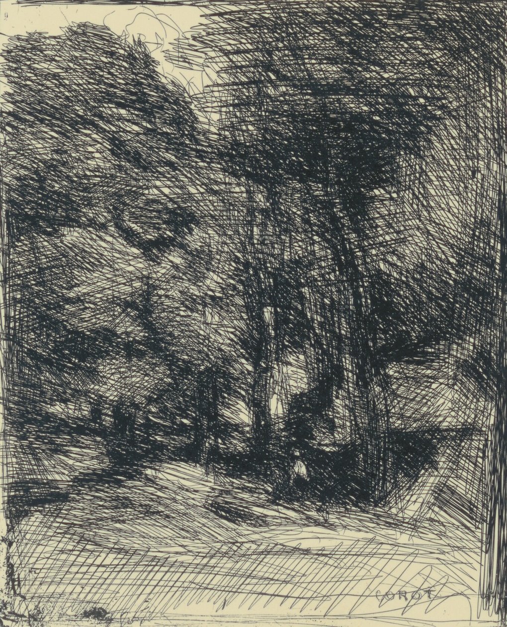Minnet av Bas-Bréau av Jean Baptiste Camille Corot