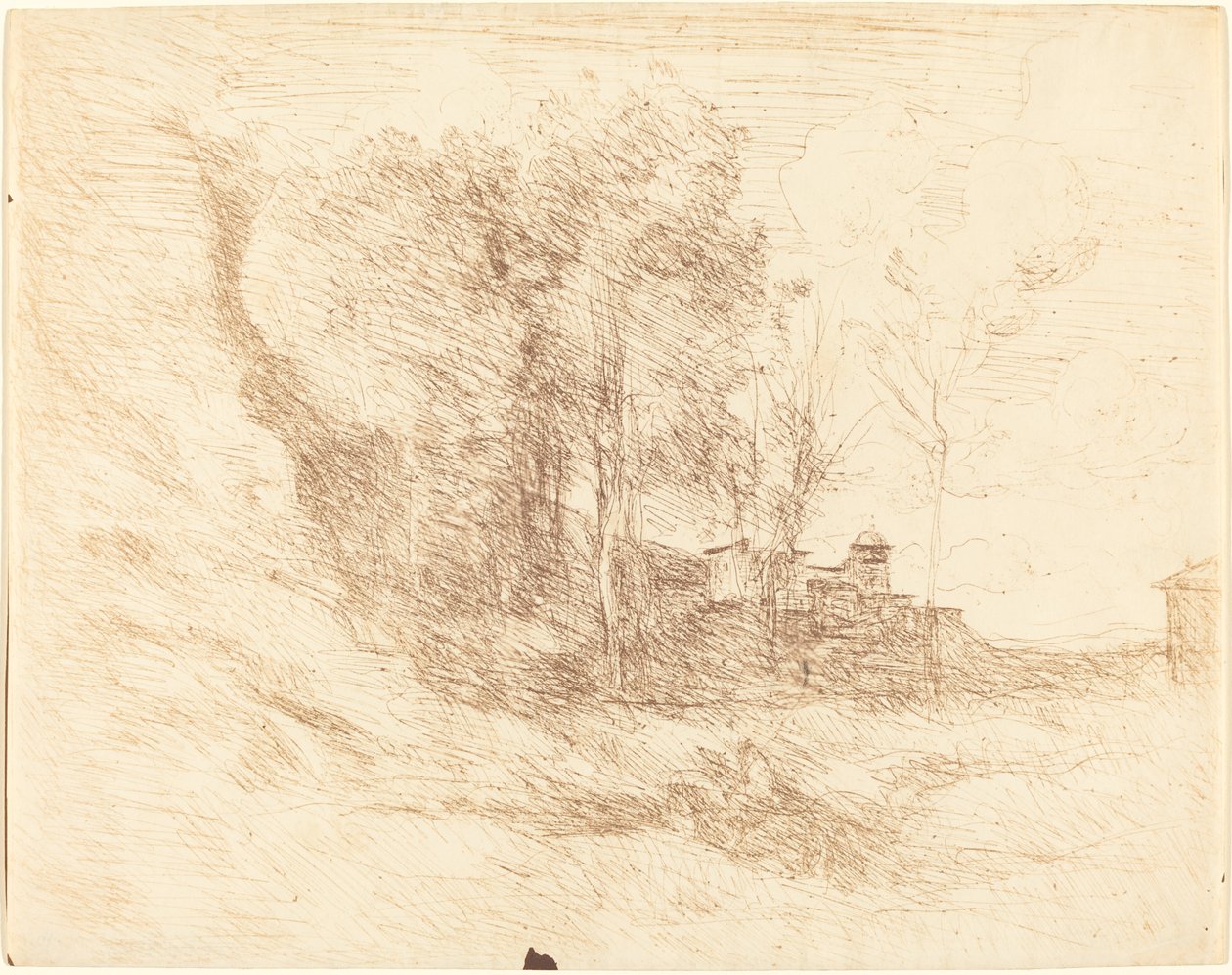 Souvenir av Ostia av Jean Baptiste Camille Corot