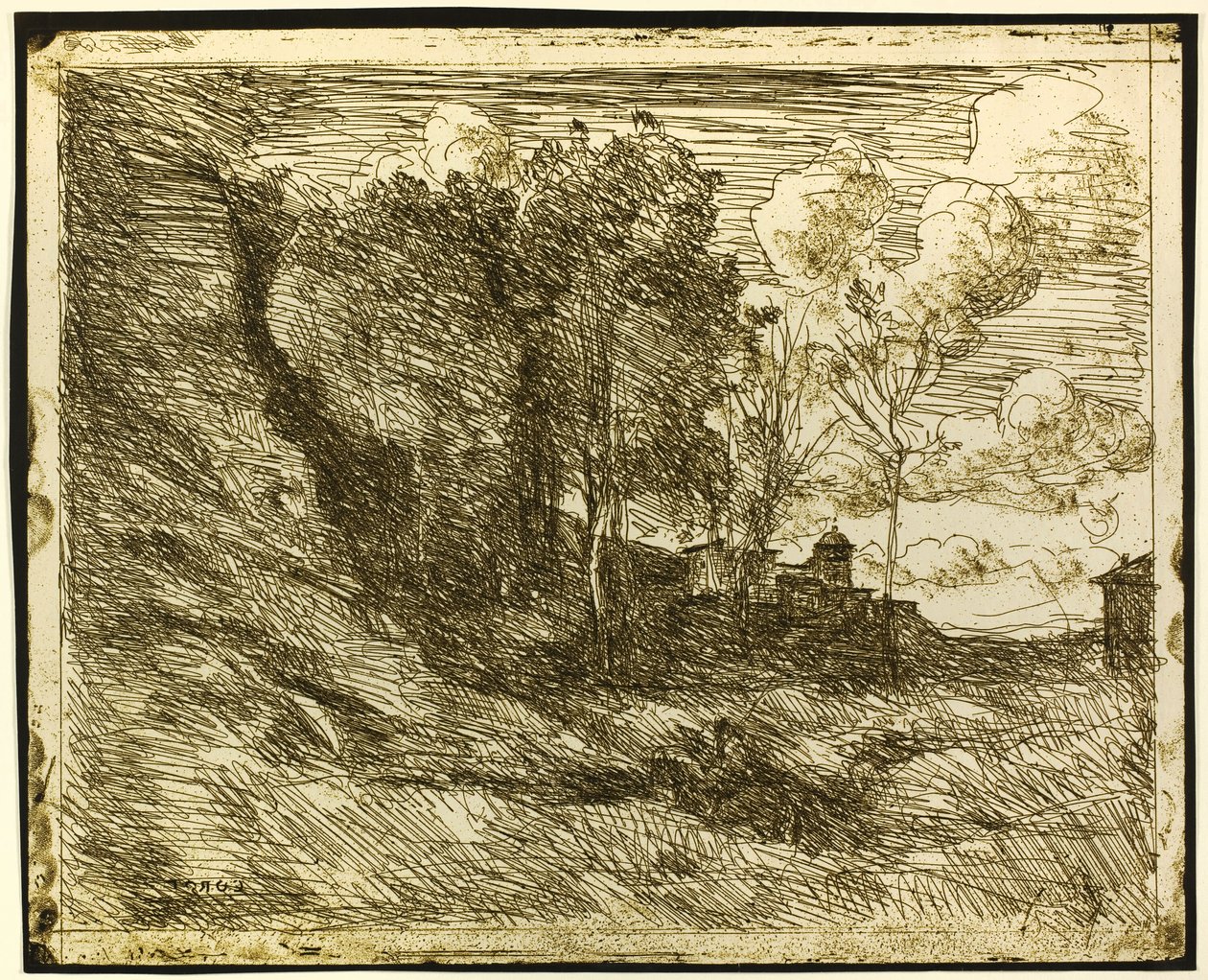 Souvenir av Ostia av Jean Baptiste Camille Corot