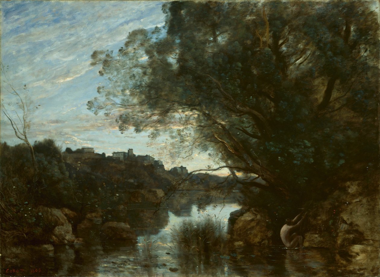 Souvenir från omgivningarna av Lake Nemi av Jean Baptiste Camille Corot