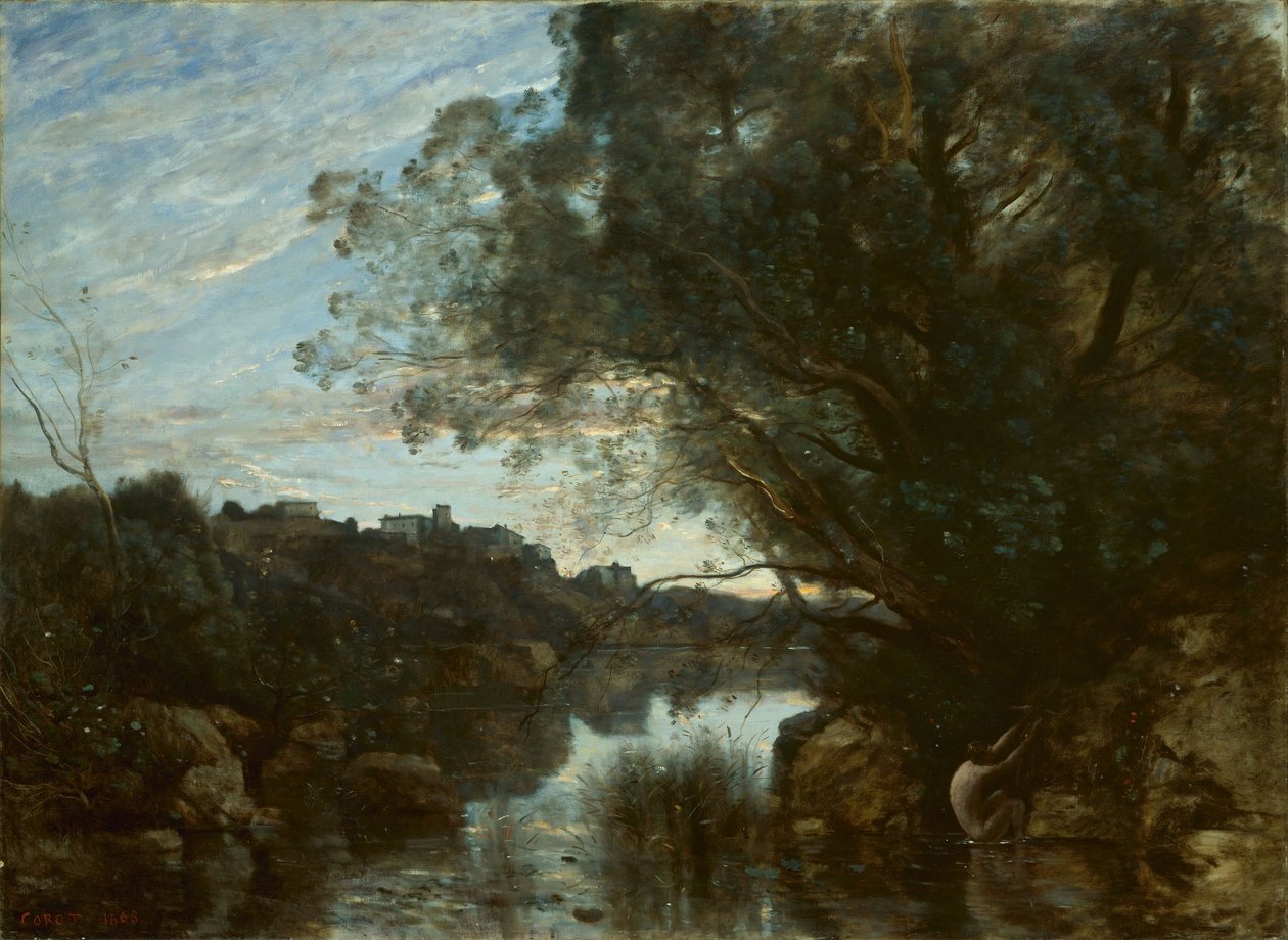Souvenir från omgivningarna av Lake Nemi av Jean Baptiste Camille Corot
