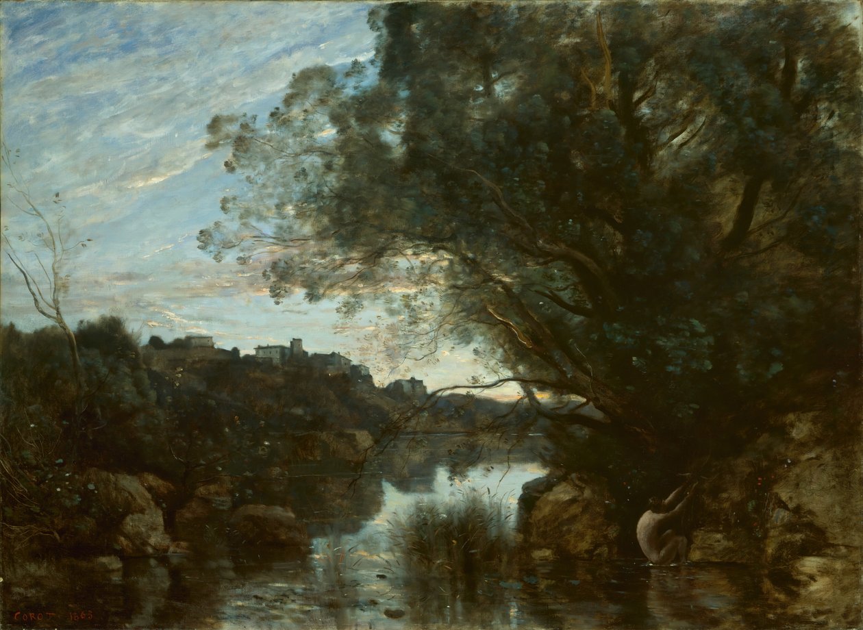 Souvenir of the Environs of Lake Nemi, 1865. av Jean Baptiste Camille Corot