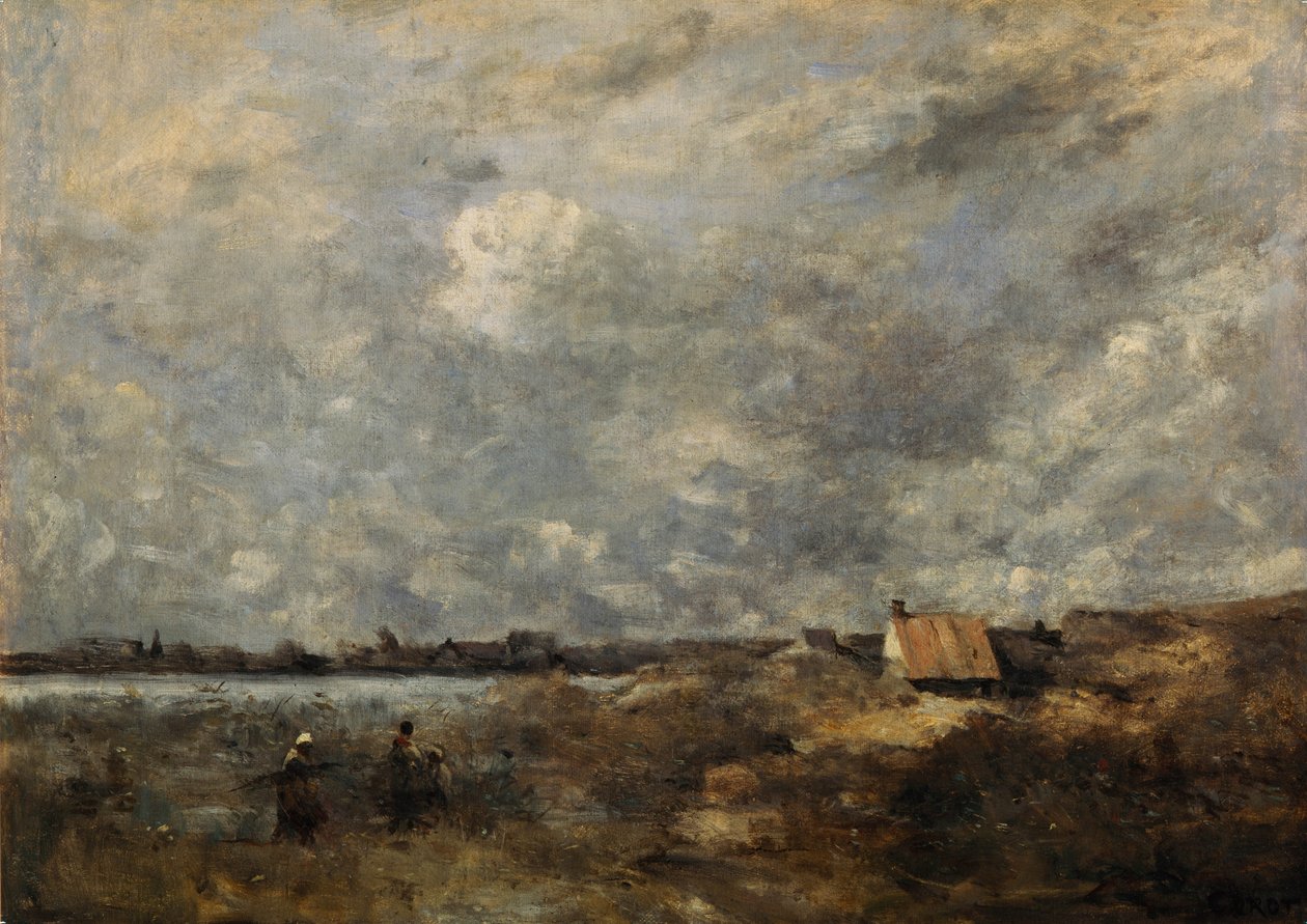 Stormigt väder. Pas de Calais, ca. 1870 av Jean Baptiste Camille Corot