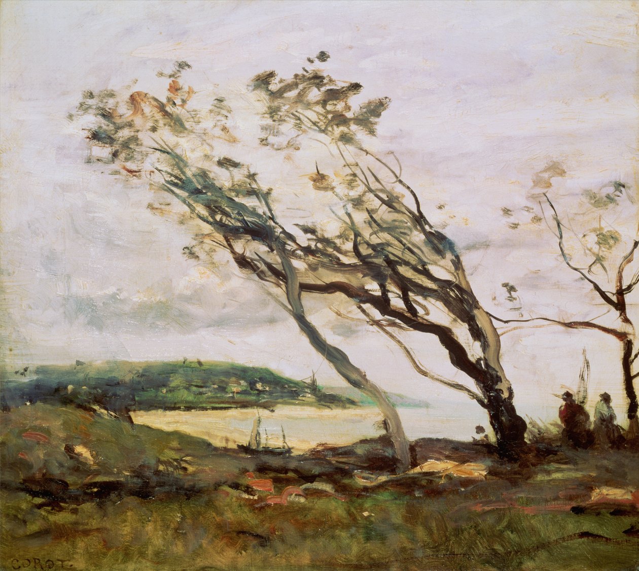 Stormig dag på kanalen av Jean Baptiste Camille Corot