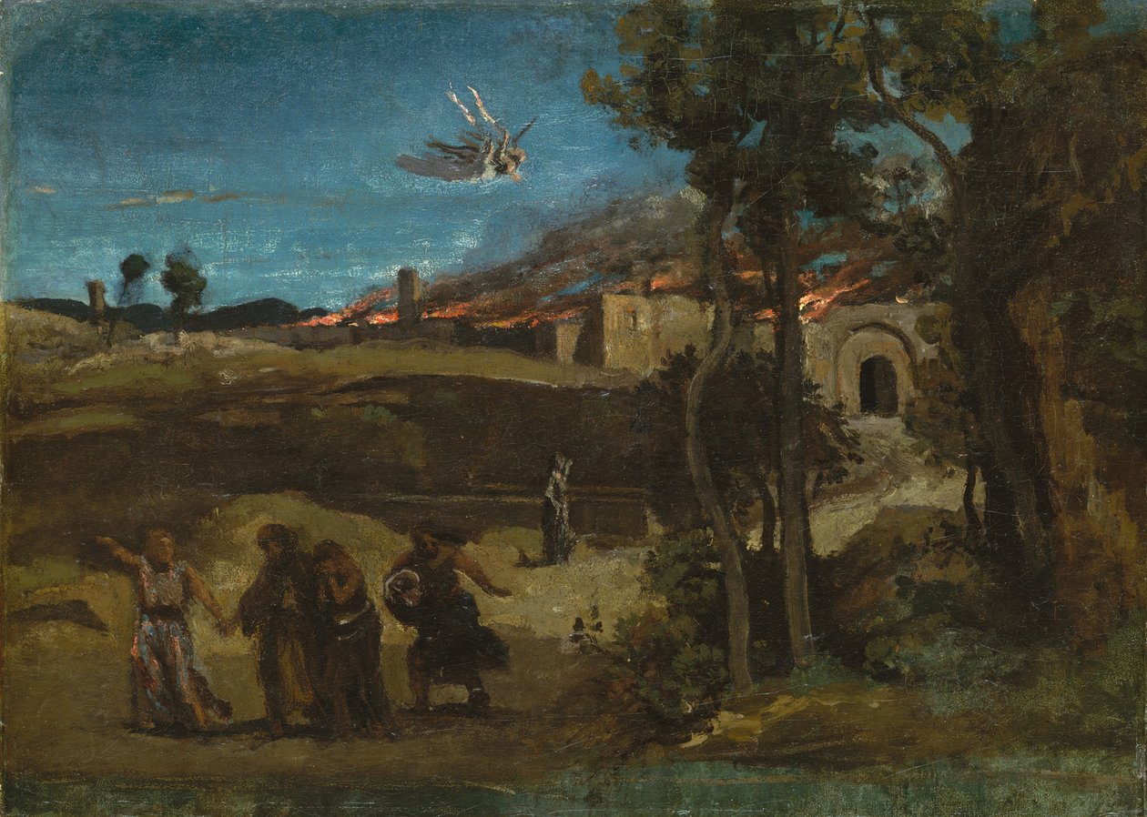 Studie för The Destruction of Sodom, 1843. av Jean Baptiste Camille Corot