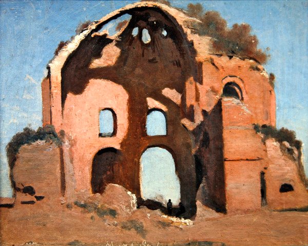 Temple of Minerva Medica, Rom av Jean Baptiste Camille Corot