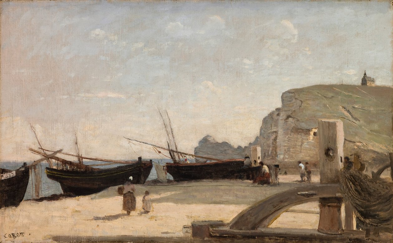 Stranden, Etretat av Jean Baptiste Camille Corot