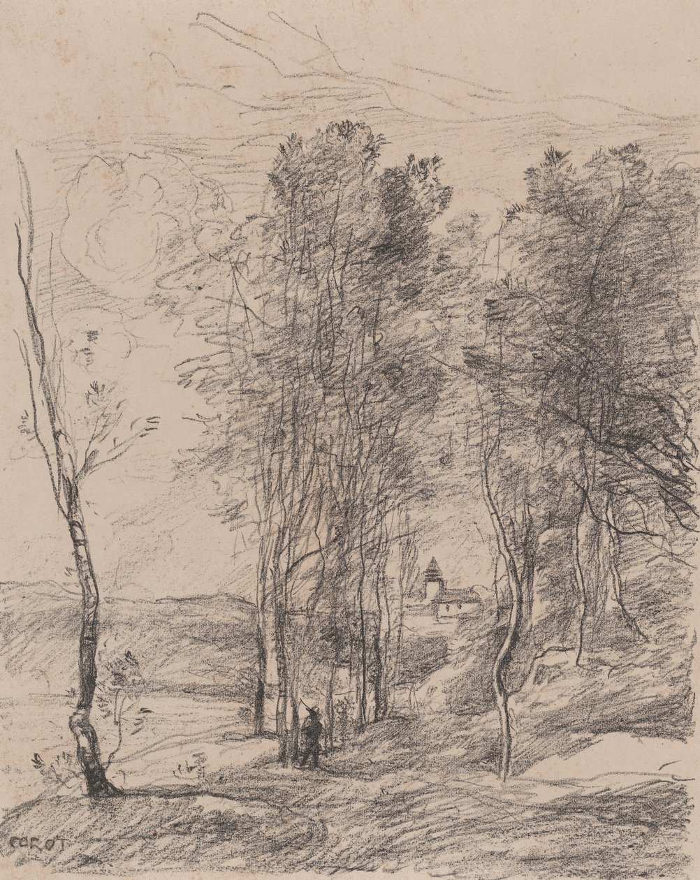 Klockstapeln i St.-Nicolas-les-Arras, 1871-72. av Jean Baptiste Camille Corot