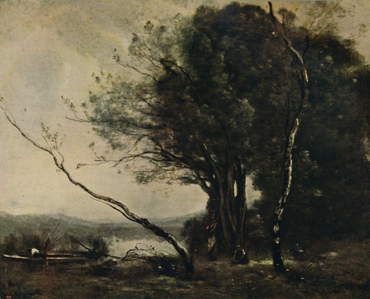 Det böjda trädet, 1855-1860, c1915 av Jean Baptiste Camille Corot