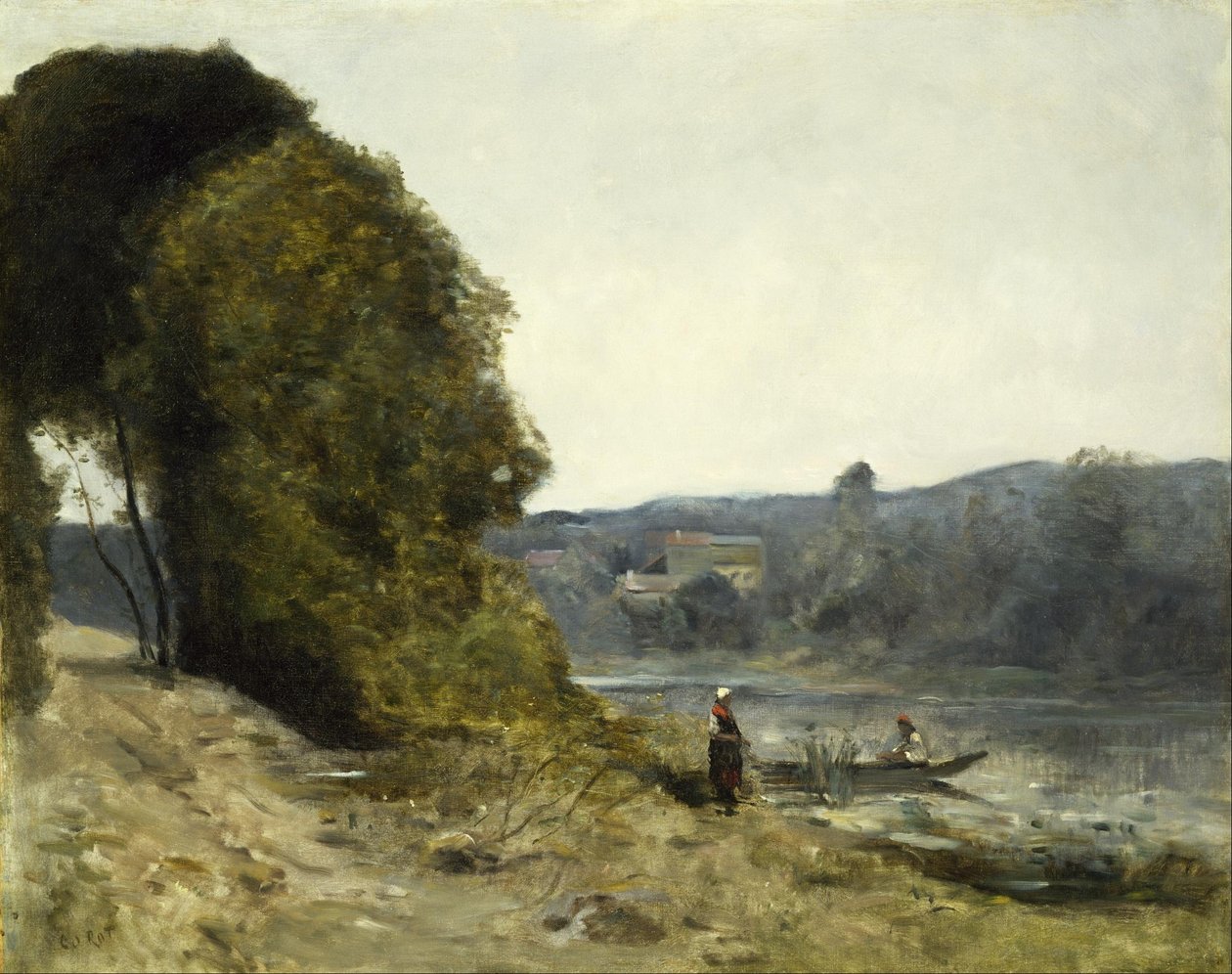 Båtförarens avresa av Jean Baptiste Camille Corot