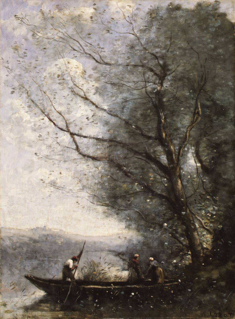 Färjemannen, ca. 1865. av Jean Baptiste Camille Corot