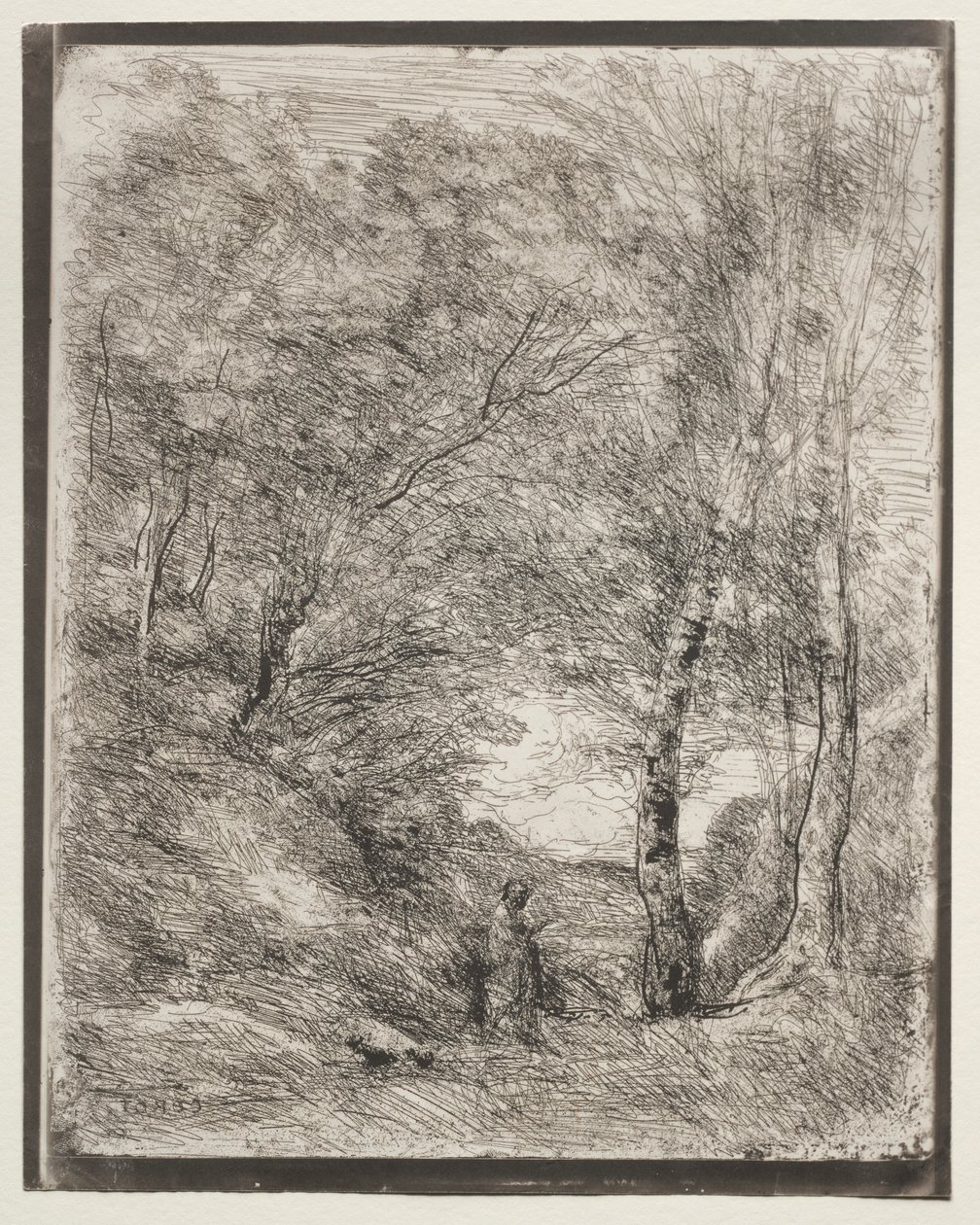 The Gardens of Horace, originalavtryck 1855, tryckt 1921. av Jean Baptiste Camille Corot