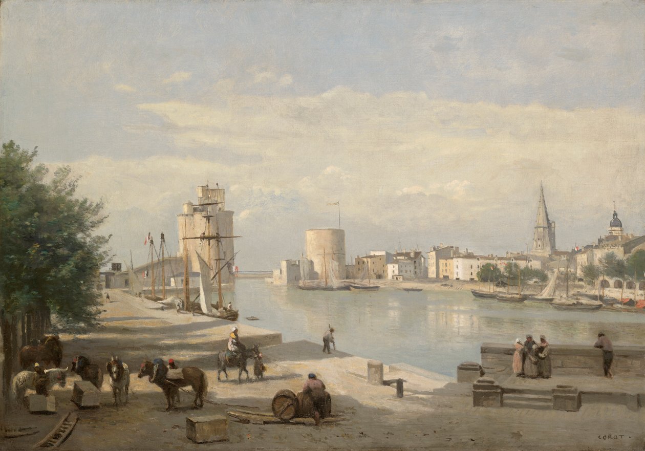 Hamnen i La Rochelle av Jean Baptiste Camille Corot