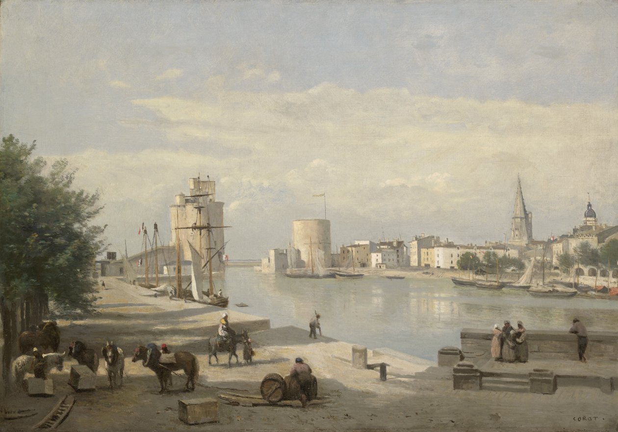 Hamnen i La Rochelle av Jean Baptiste Camille Corot