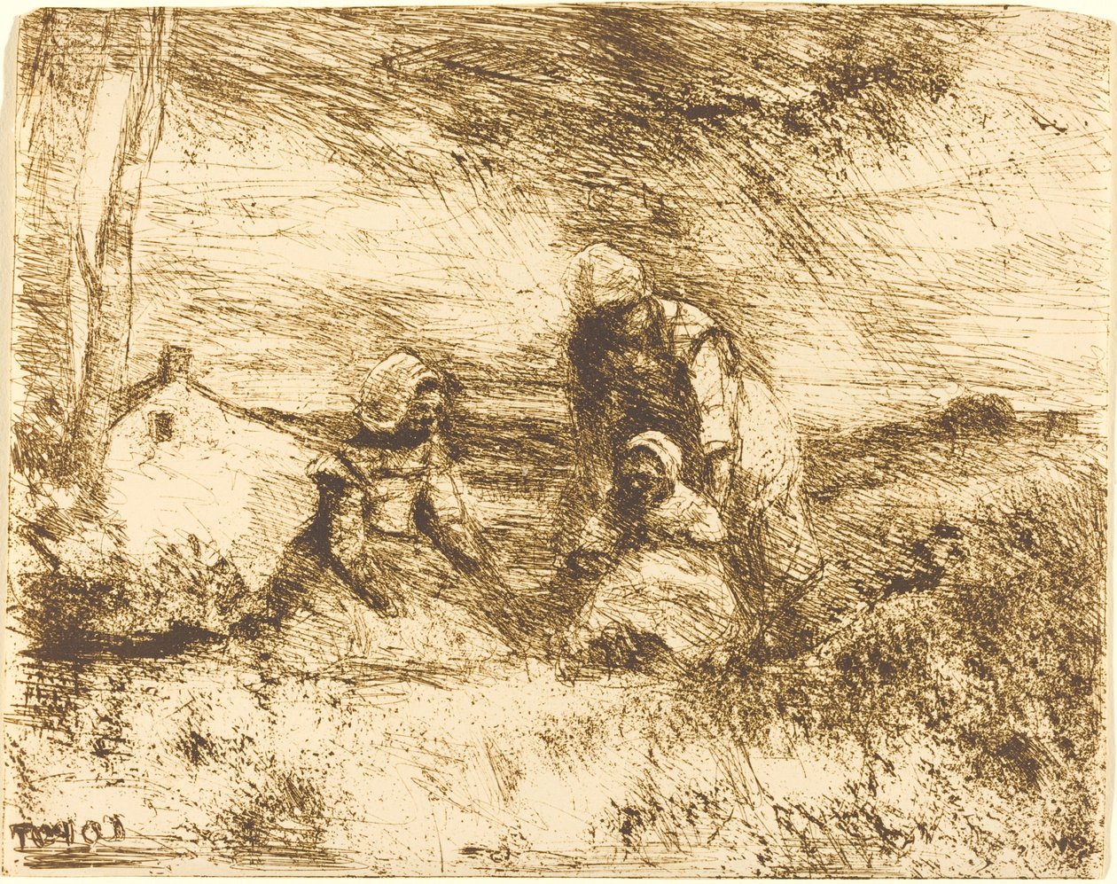 Lillasystern av Jean Baptiste Camille Corot