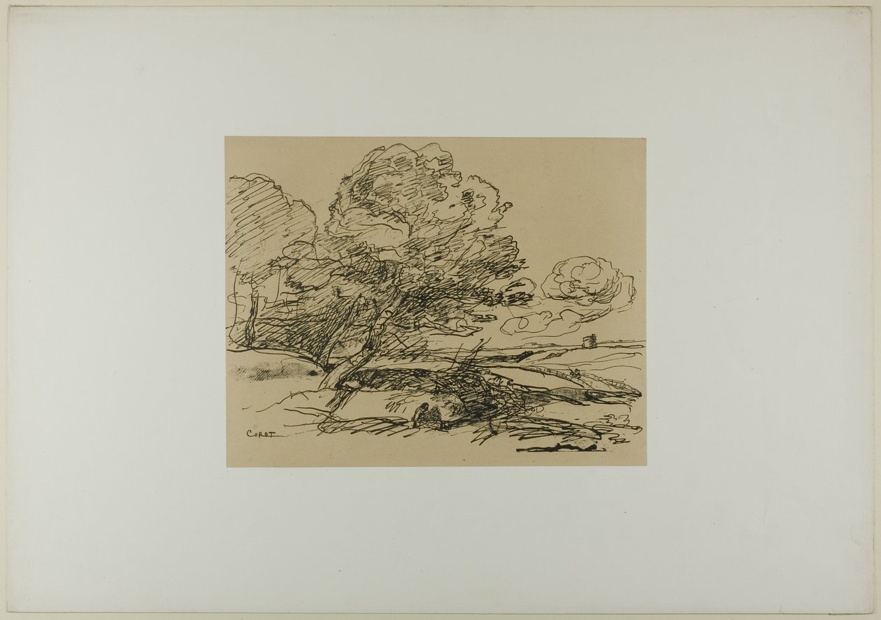 Det ensamma tornet av Jean Baptiste Camille Corot