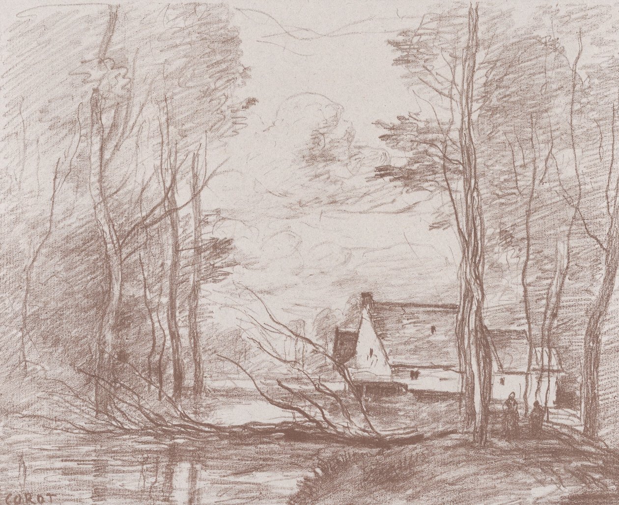 Bruket i Cuincy, nära Douai, 1871-72. av Jean Baptiste Camille Corot