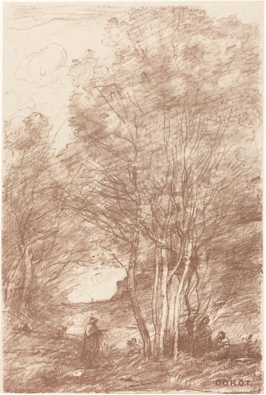 Filosofernas reträtt av Jean Baptiste Camille Corot