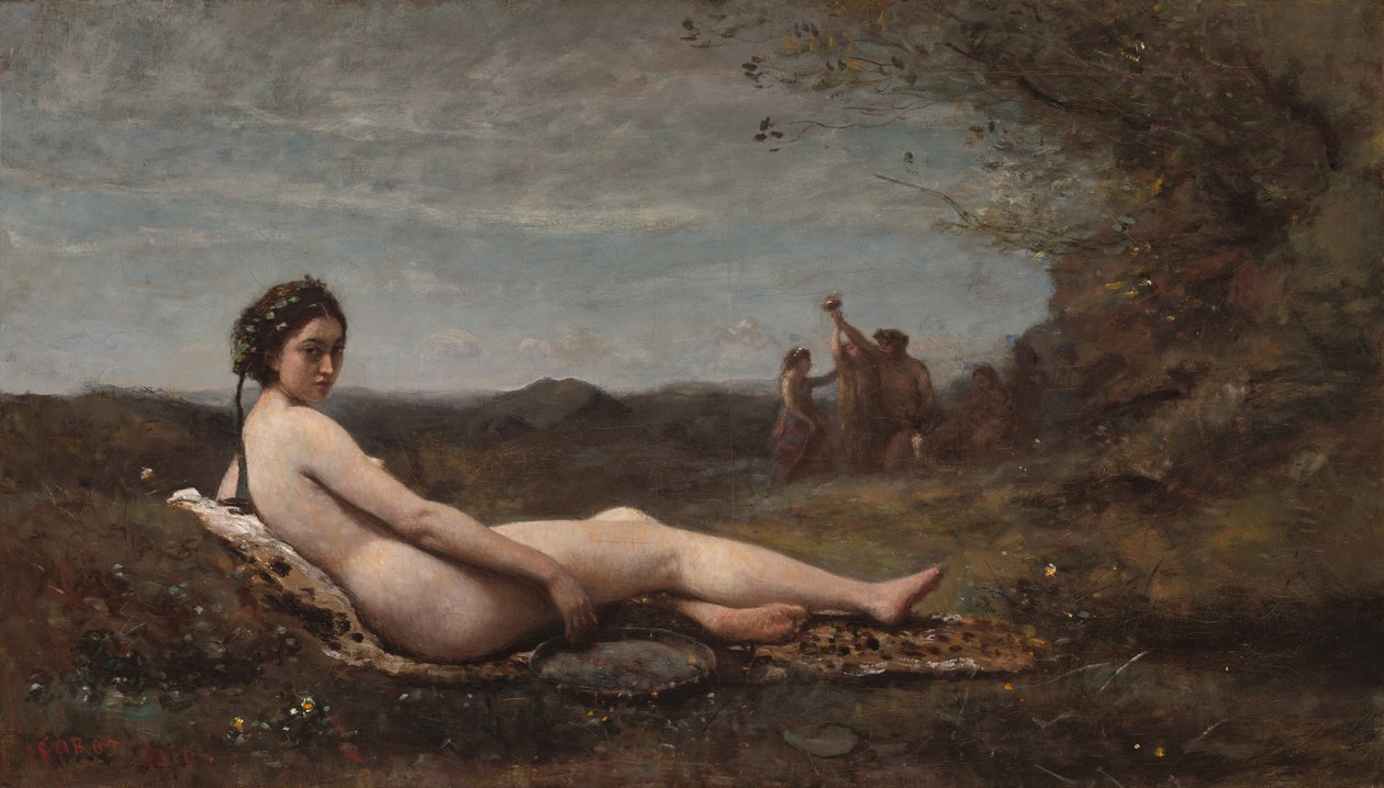 The Repose, 1860, omarbetad ca. 18651870. av Jean Baptiste Camille Corot