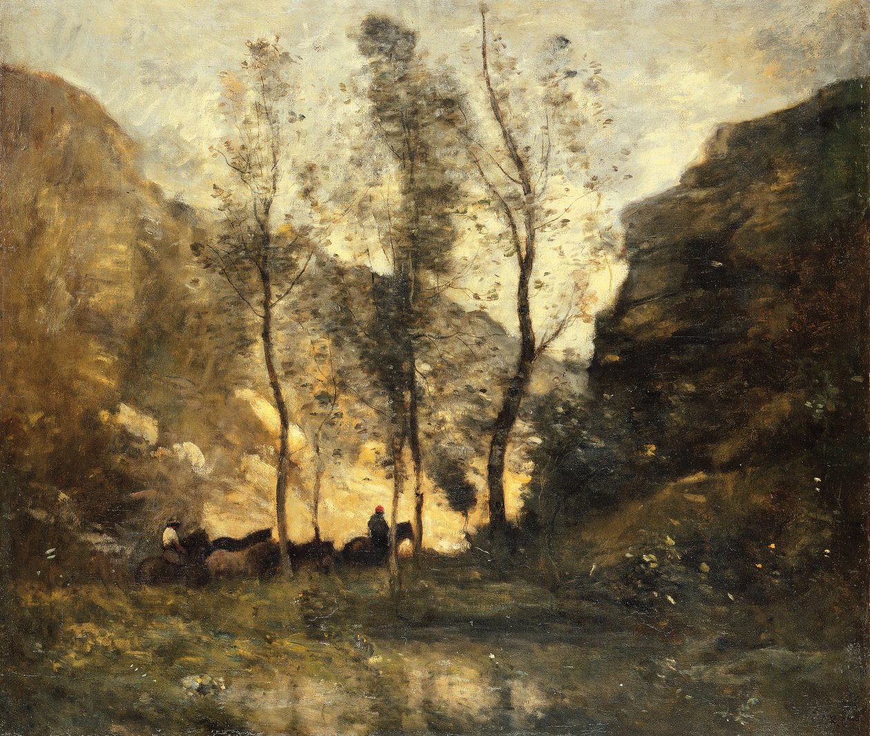 Smugglarna, ca 1871-72 av Jean Baptiste Camille Corot
