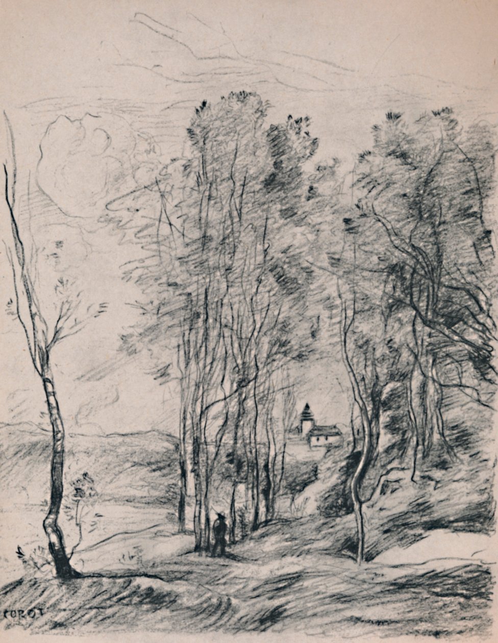 Tornet i Saint-Nicolas-Les-Arras, ca 1870-talet, 1946 av Jean Baptiste Camille Corot
