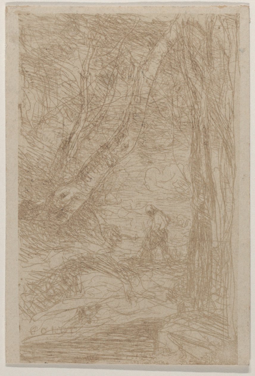 Rembrandts vedhuggare Le Bucheron de Rembrandt, maj 1853. av Jean Baptiste Camille Corot