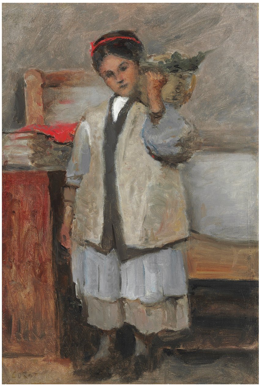Den unga serafinen klädd i Corots väst av Jean Baptiste Camille Corot