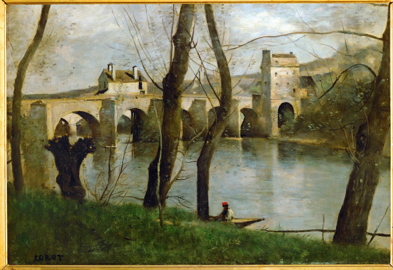 Bron vid Mantes, Frankrike ... av Jean Baptiste Camille Corot