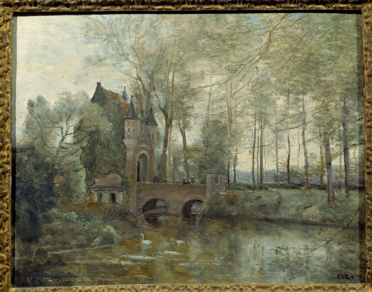Wagnouvilles slott. Målning av Camille Corot (1796-1875) av Jean Baptiste Camille Corot