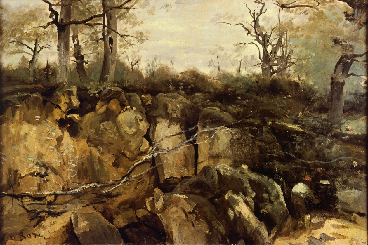 Kanten av Fontainebleau-skogen, av Jean-Baptiste-Camille Corot (1796-1875). av Jean Baptiste Camille Corot