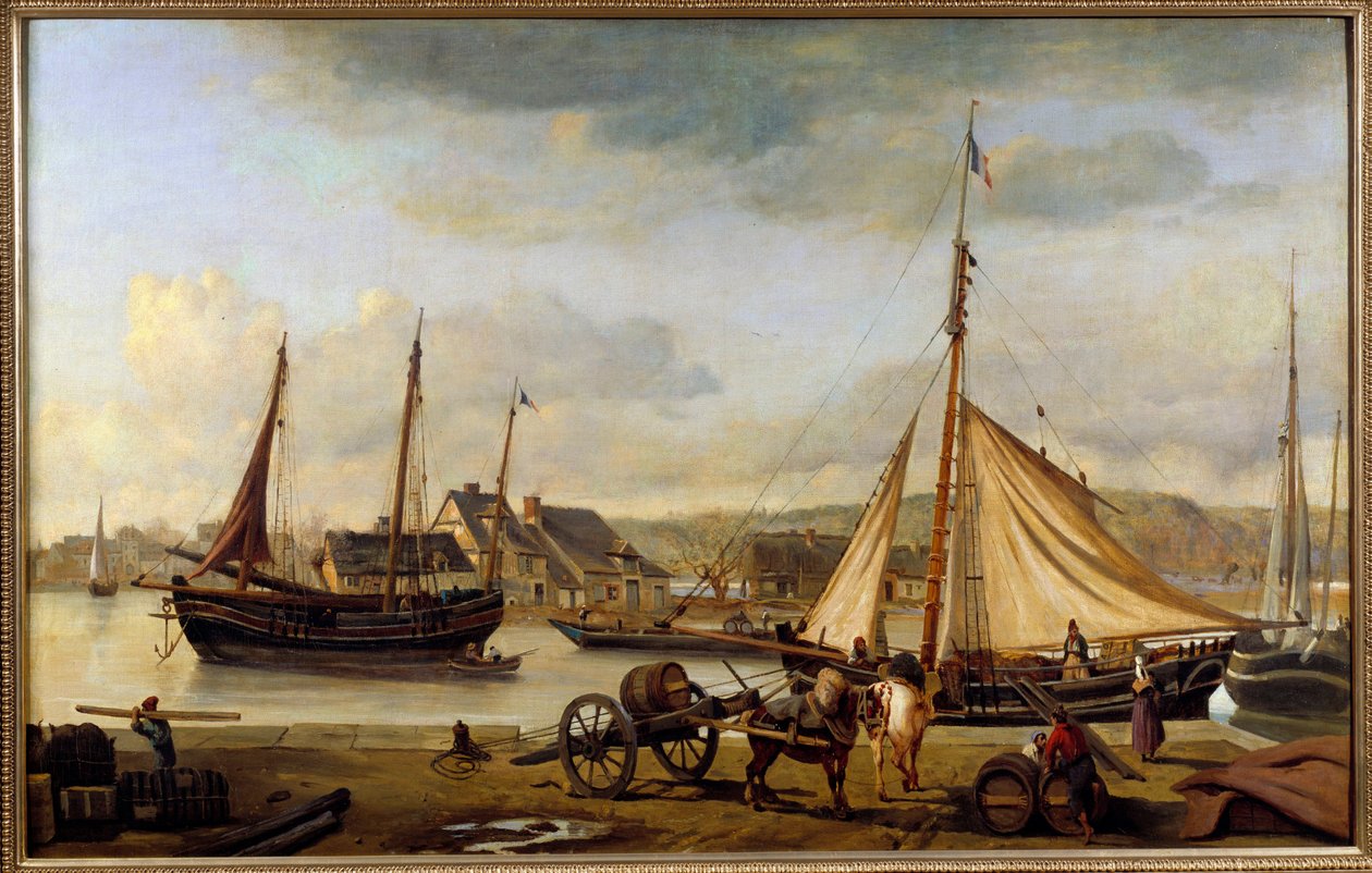 Den främre hamnen i Rouen 1834 Målning av Camille Corot (1796-1875) 1834 Sön. 1,1x1,73 m Rouen, Musee des Beaux Arts av Jean Baptiste Camille Corot