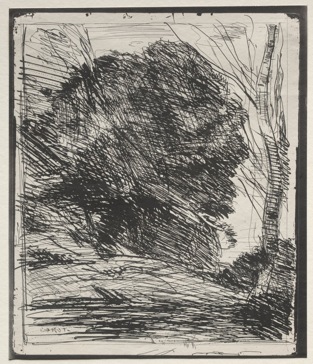 Träd på berget av Jean Baptiste Camille Corot