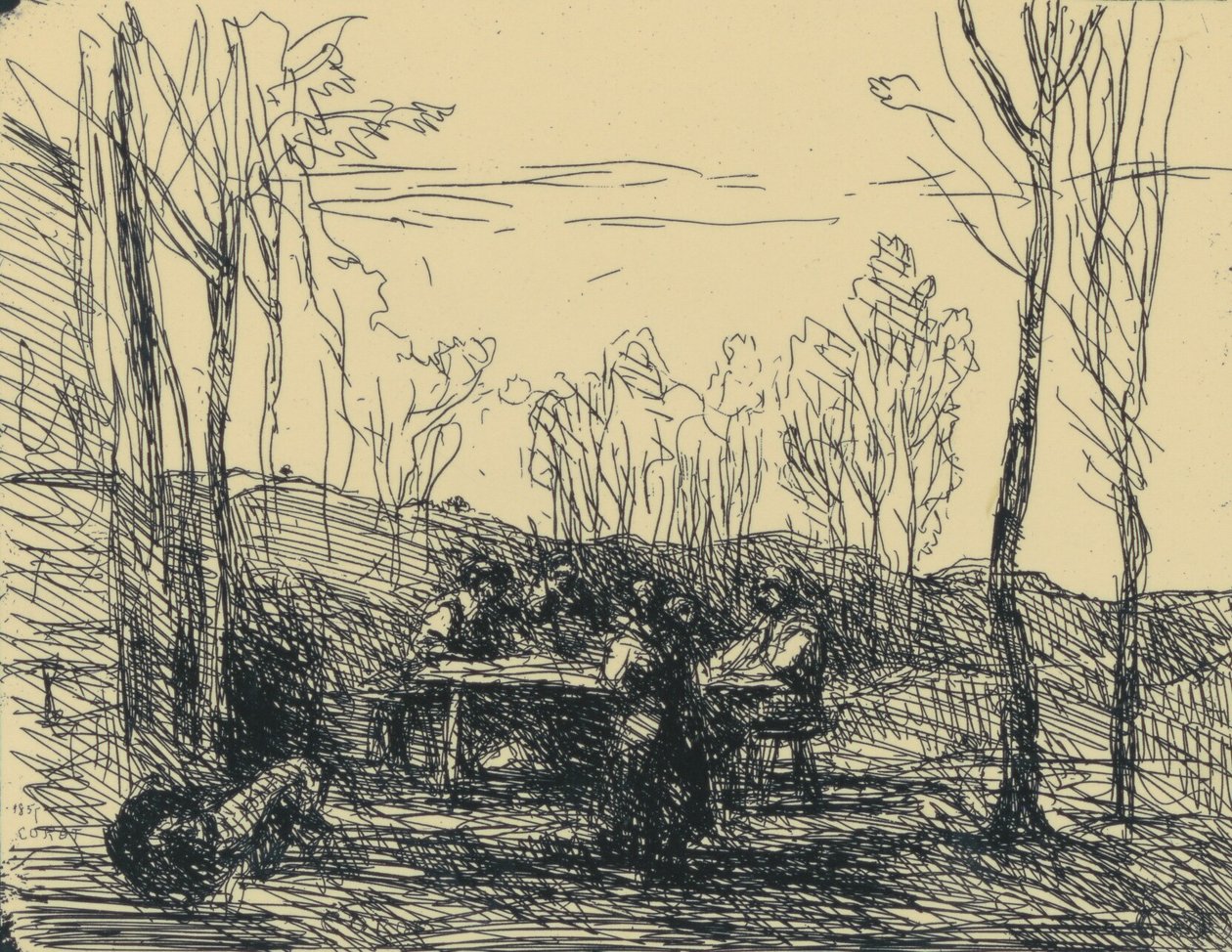 Un Déjeuner Dans La Clairière av Jean Baptiste Camille Corot