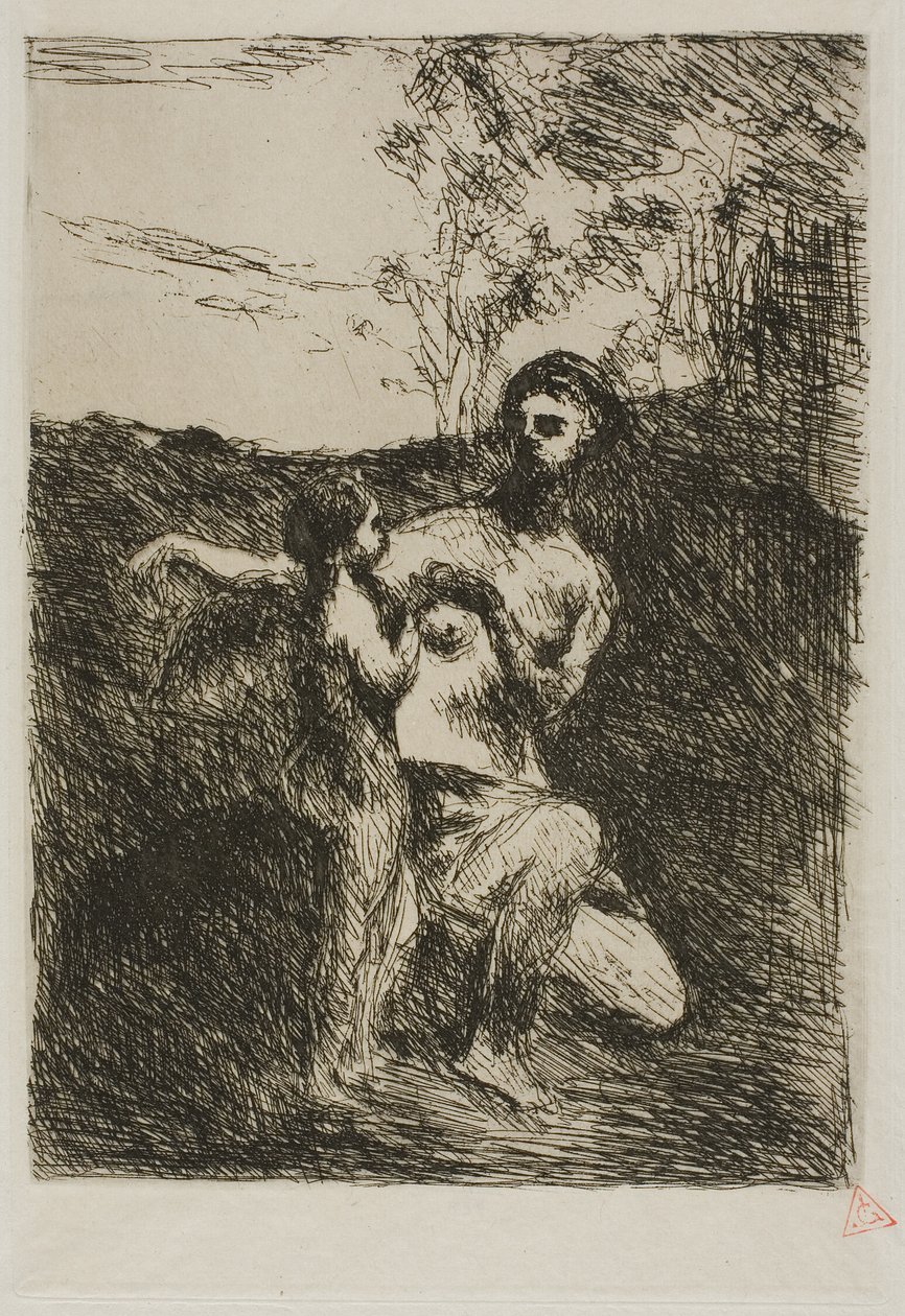 Venus klipper Amors vingar, första plåten av Jean Baptiste Camille Corot