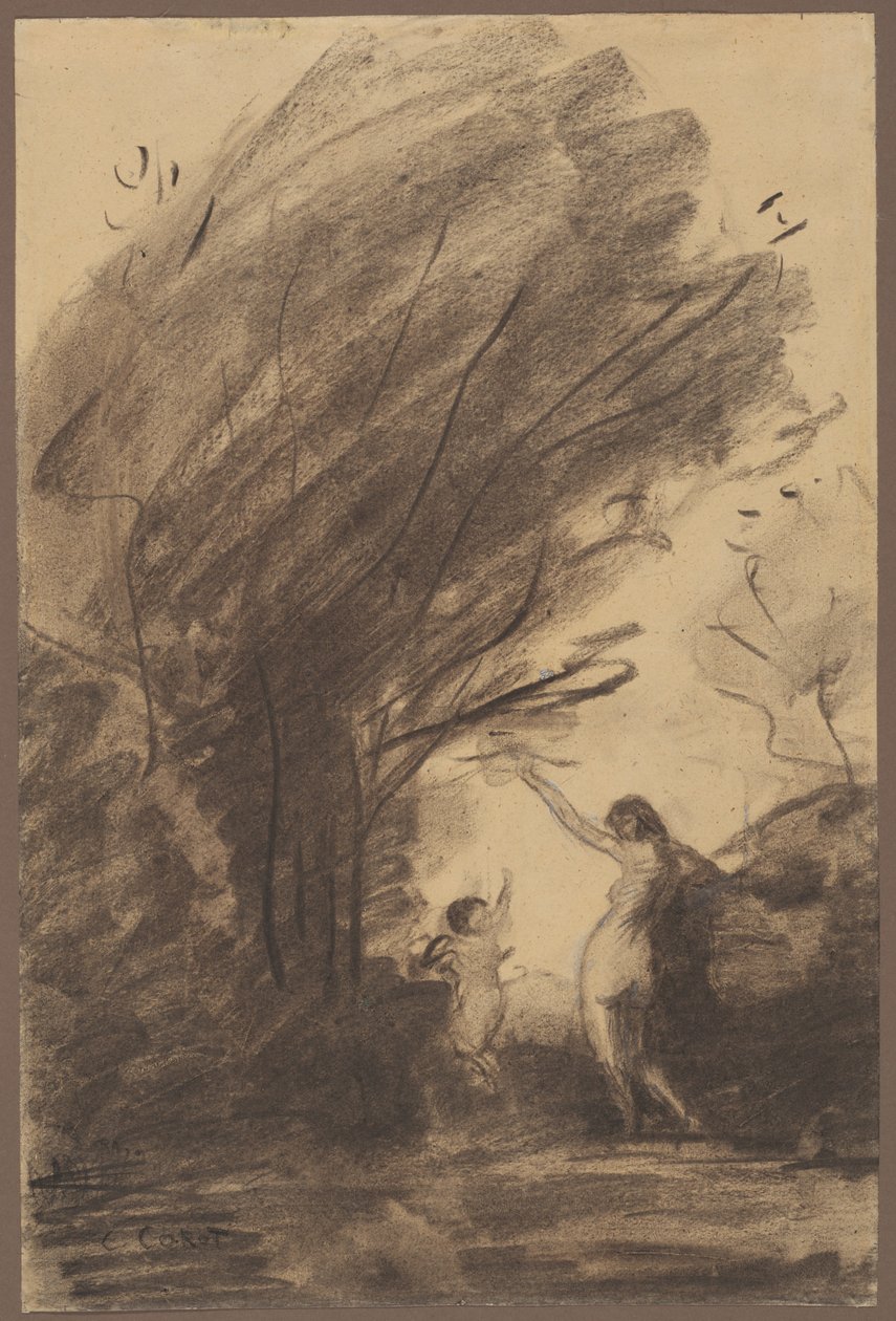 Venus avväpnar Amor av Jean Baptiste Camille Corot